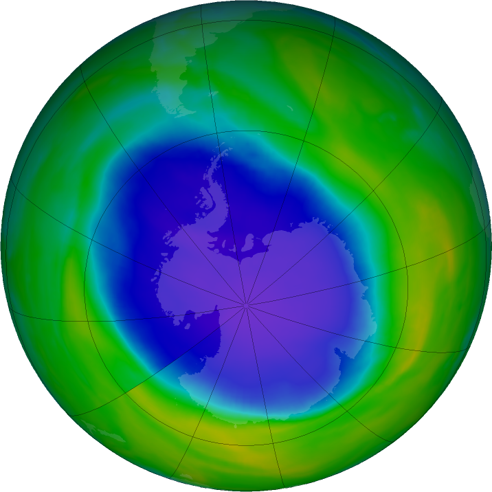 Antarctic ozone map for 10 November 2021